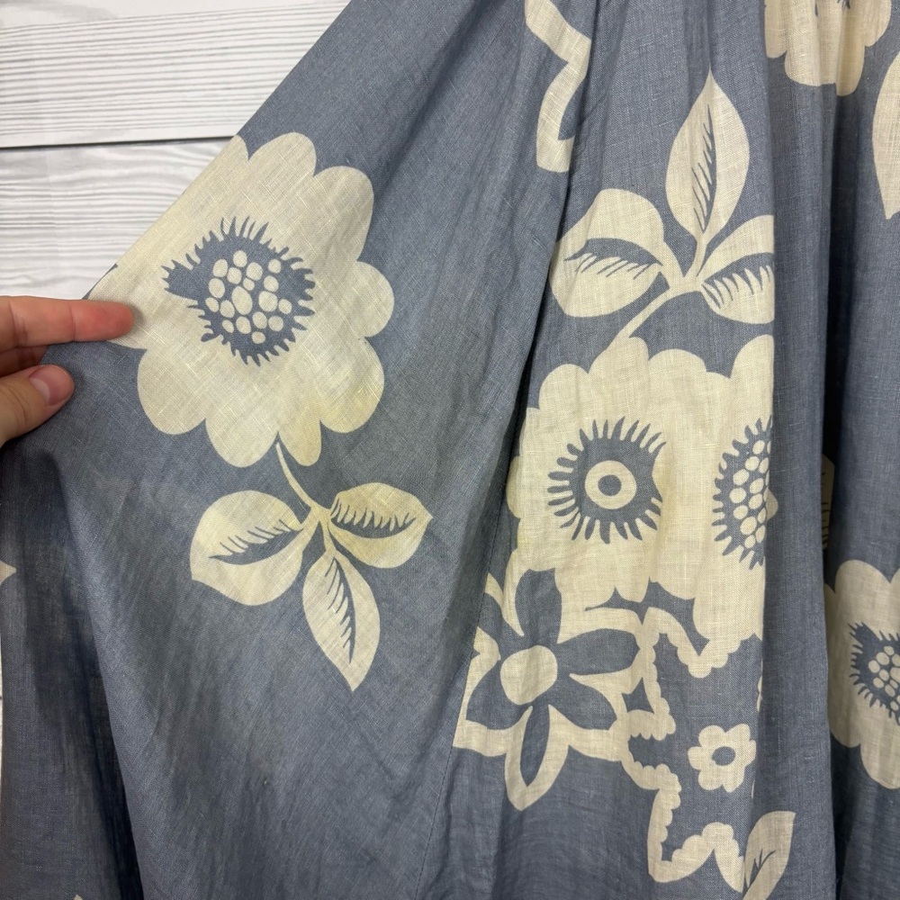 Mouliette Soeurs Anthropologie Floral Linen Maxi Dress Size 6 - Picture 3 of 10